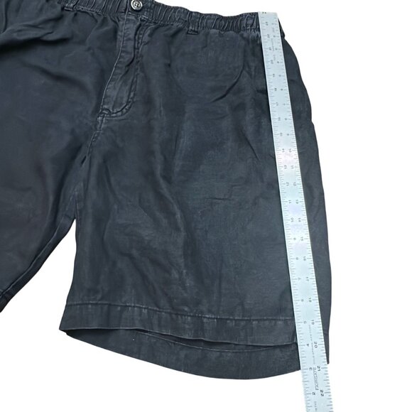 28 Palms Shorts Women XL 9" Black 100% Linen Elastic Waist Zip Button - Picture 9 of 12